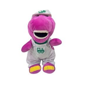 Fisher-Price Barney the Dinosaur Conductor Train Engineer Plush FTP84 2017 10"